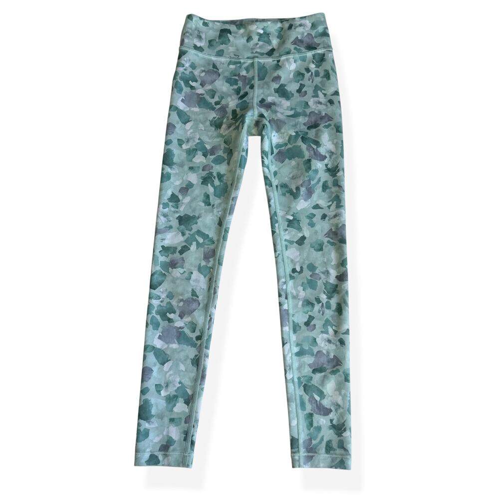 Athleta Girl High Rise Chit Chat Leggings Camo Green Girls Medium 8-10